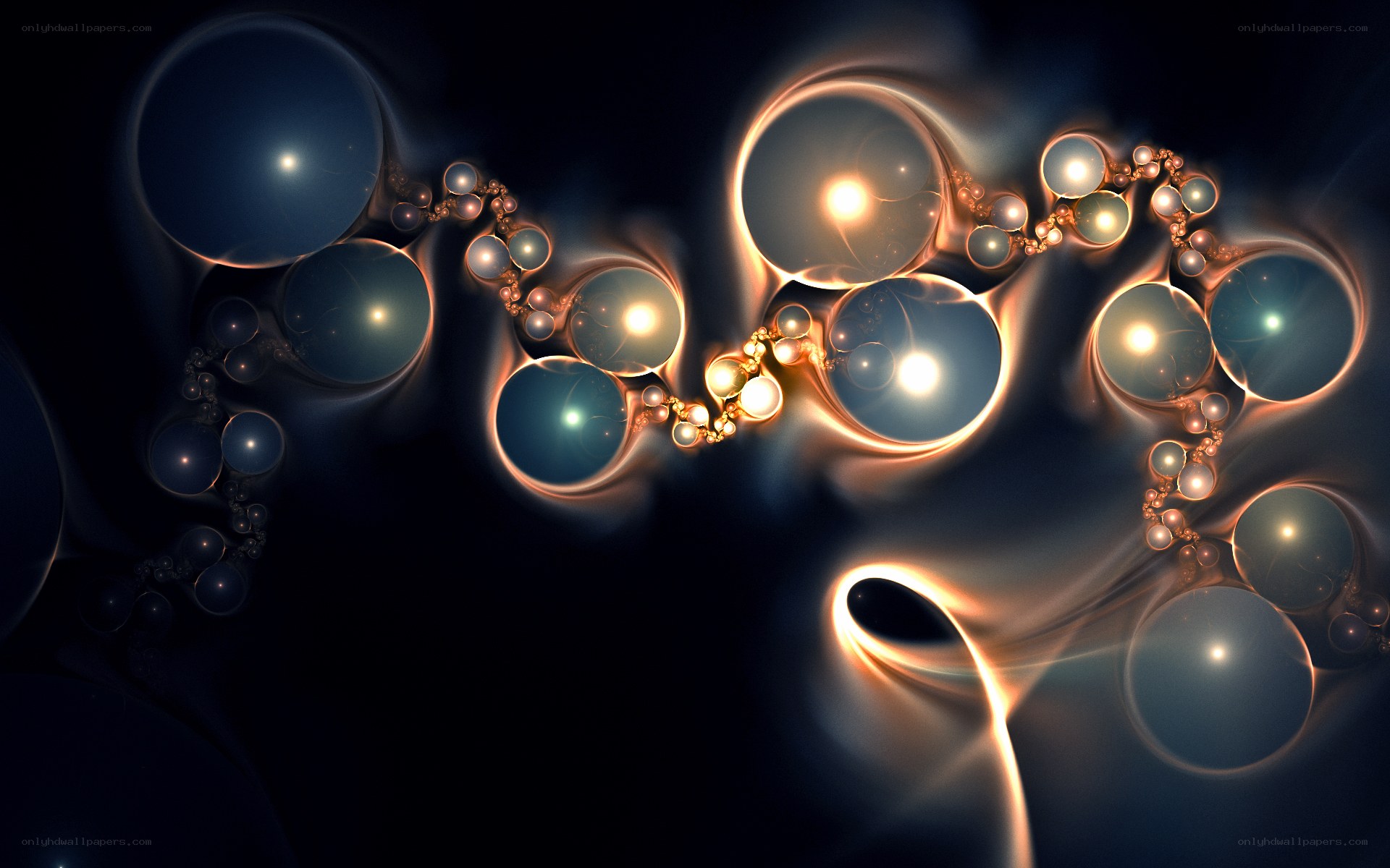 Abstract fractal bubble formation
