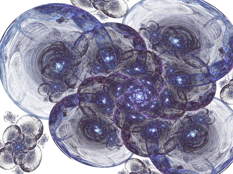 Abstract Fractal Bubbles — Blue
