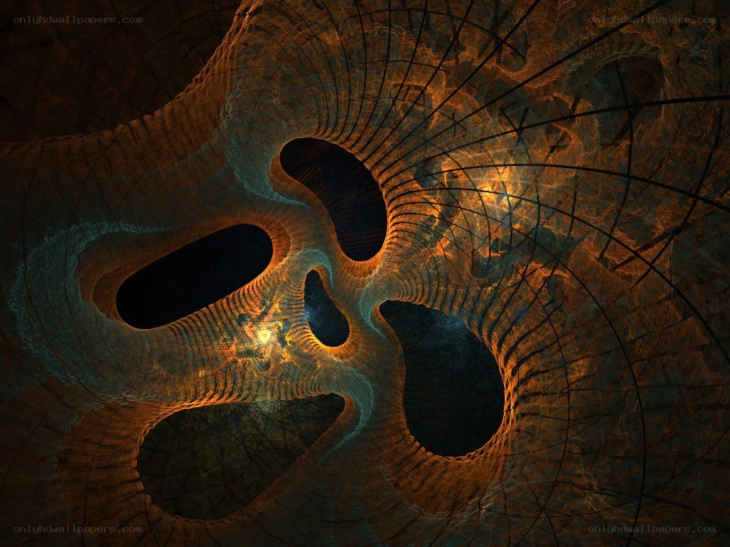 Abstract fractal cave structure