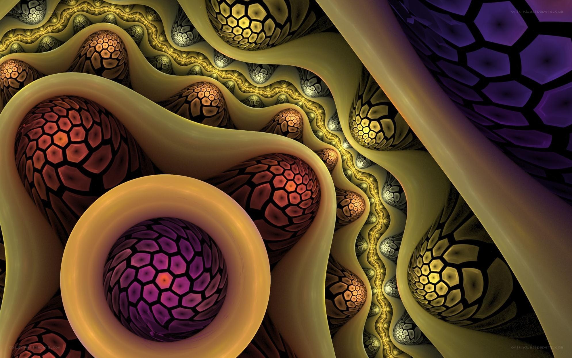 Abstract fractal cellular landscape