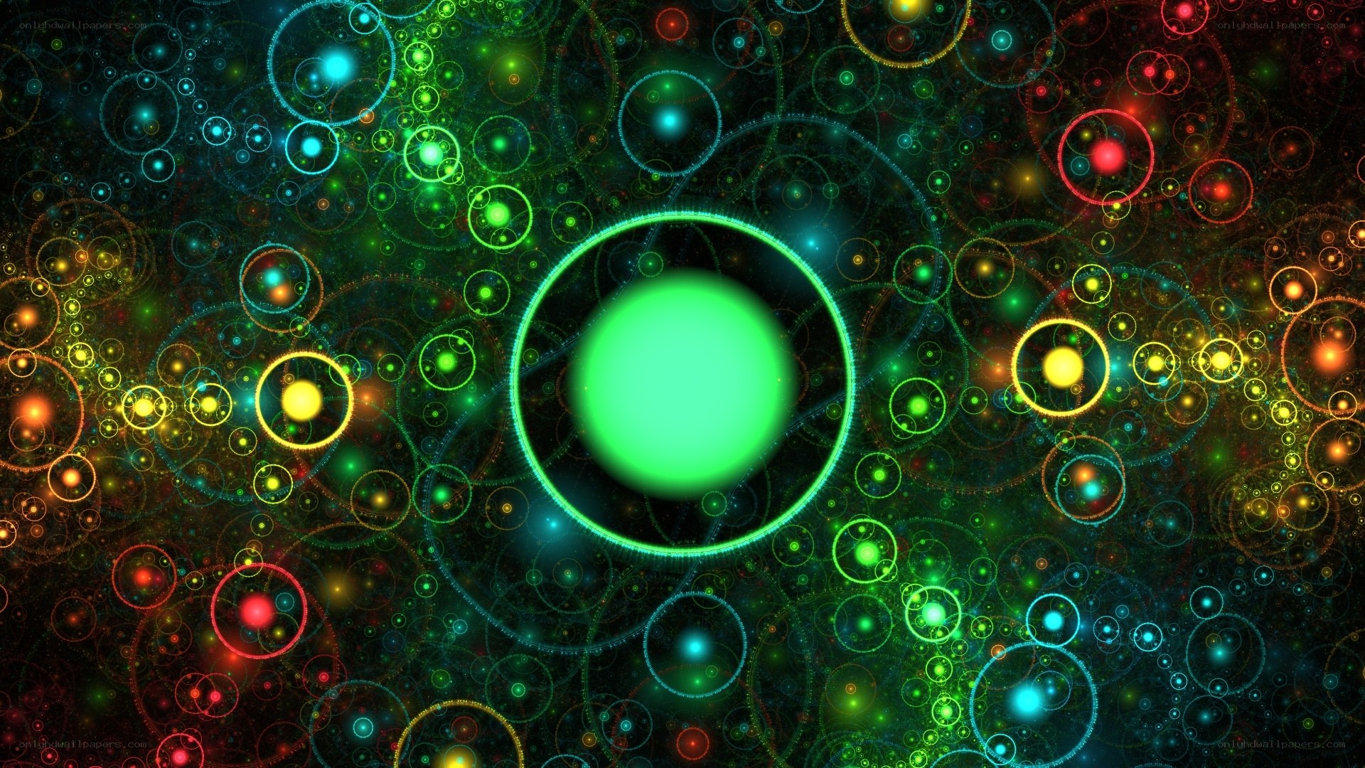 Abstract fractal circle patterns