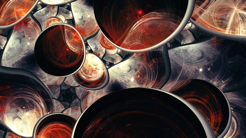 Abstract Fractal Circles — Red