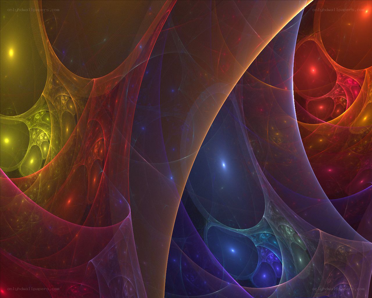 Abstract fractal color waves