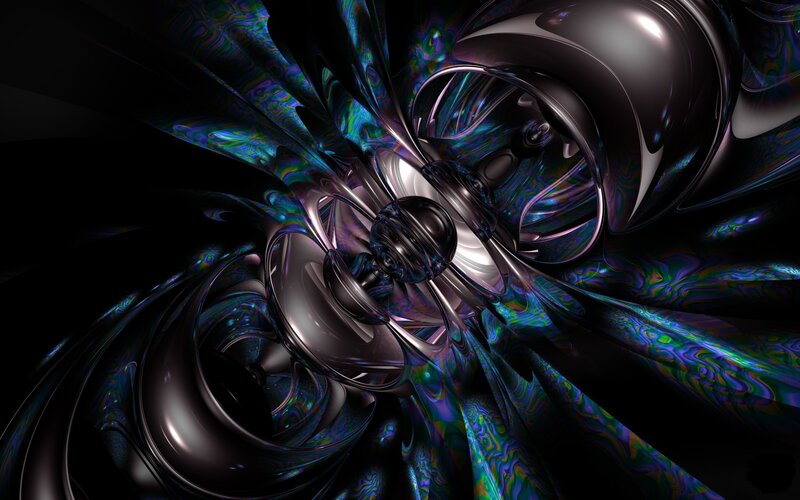 Abstract Fractal Design — Black, Dramatic, Digital Art