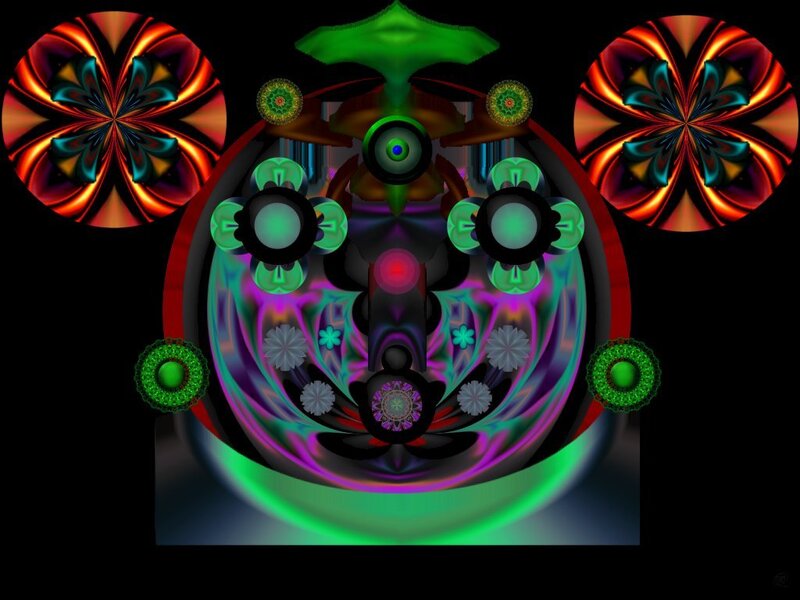 Abstract Fractal Design — Black, Hypnotic