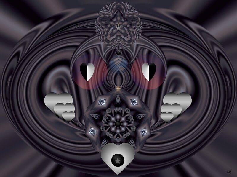 Abstract Fractal Design — Black, Mysterious
