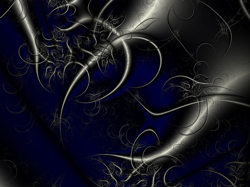 Abstract Fractal Design — Blue, Dramatic, Digital Art, Curves