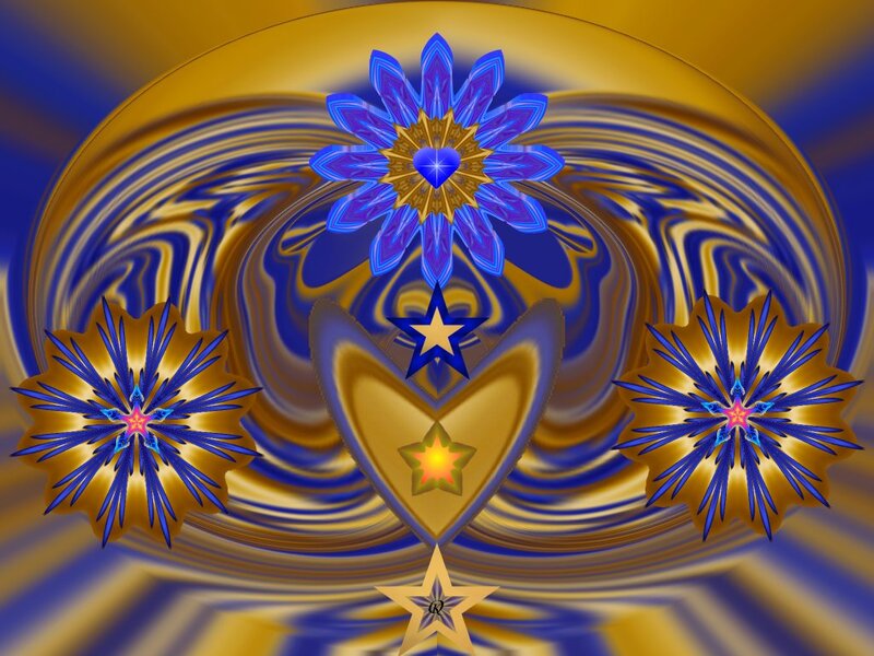 Abstract Fractal Design — Blue, Dramatic, Digital Art