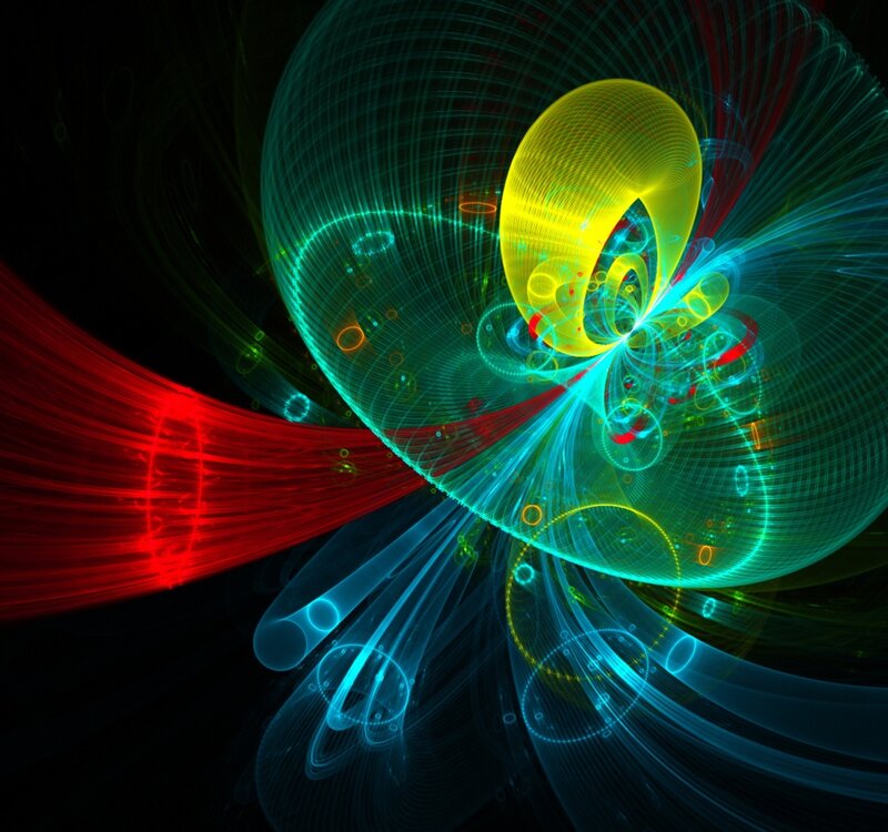 Abstract Fractal Design — Green, Dynamic, Digital Art