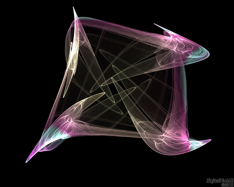 Abstract Fractal Design — Purple, Ethereal, Digital Art, Light Trails
