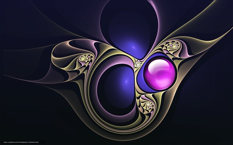 Abstract Fractal Design — Purple, Mysterious, Digital Art