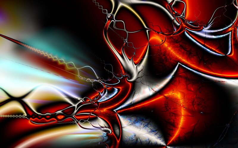 Abstract Fractal Design — Red, Dramatic, Digital Art, Black