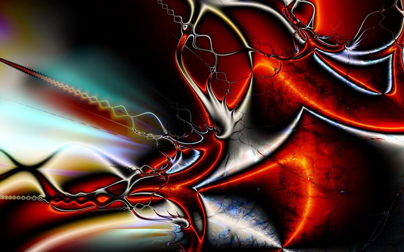Abstract Fractal Design — Red, Dramatic, Digital Art, Orange