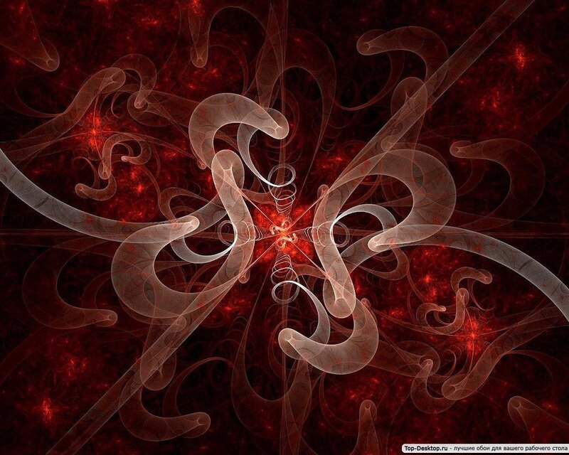 Abstract Fractal Design — Red, Dramatic, Digital Art, Spiral
