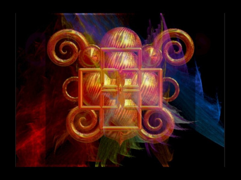 Abstract Fractal Design — Red, Dramatic, Digital Art, Spirals, Spheres
