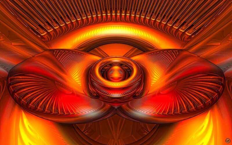 Abstract Fractal Design — Red, Dramatic, Digital Art