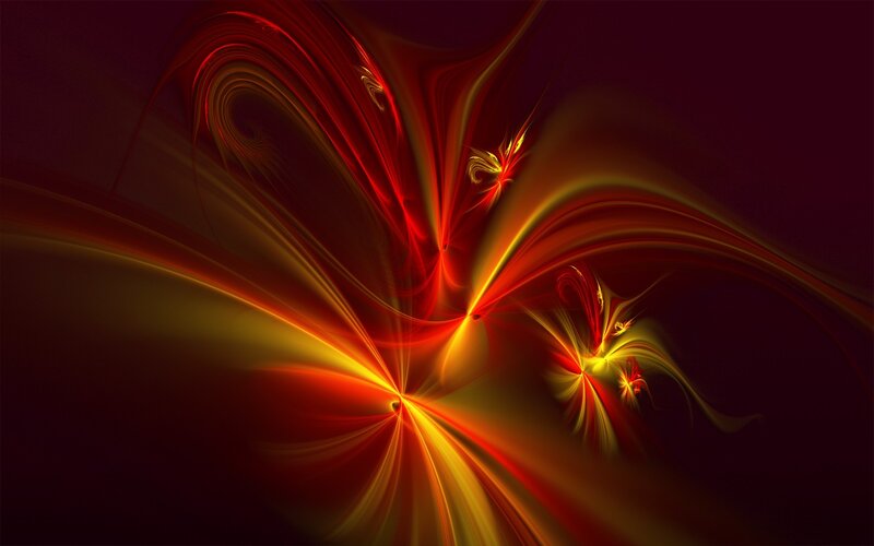 Abstract Fractal Design — Red, Dynamic, Digital Art, Light