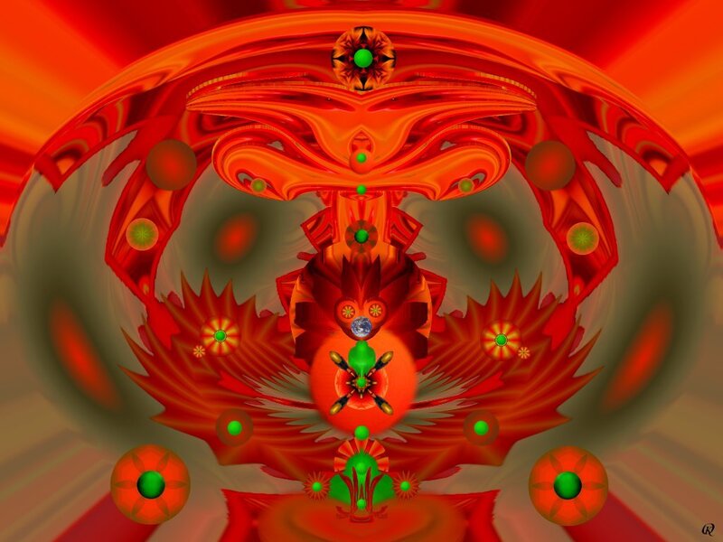 Abstract Fractal Design — Red, Hypnotic