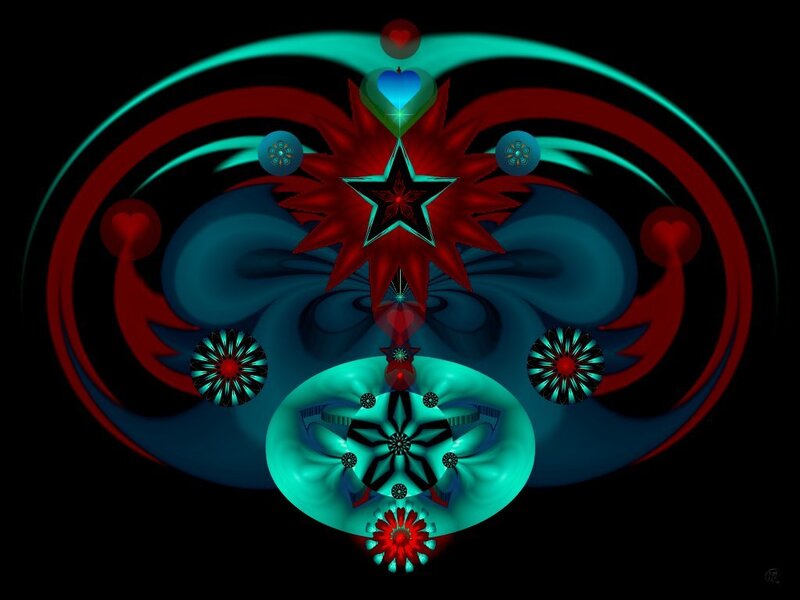Abstract Fractal Design — Red, Symmetrical