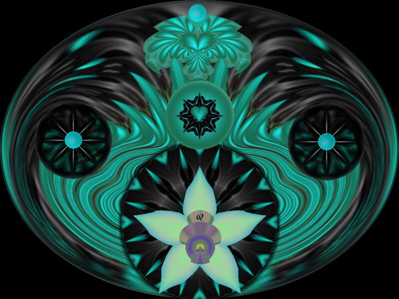 Abstract Fractal Design — Teal