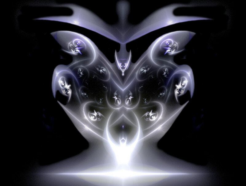 Abstract Fractal Design — White, Mystical