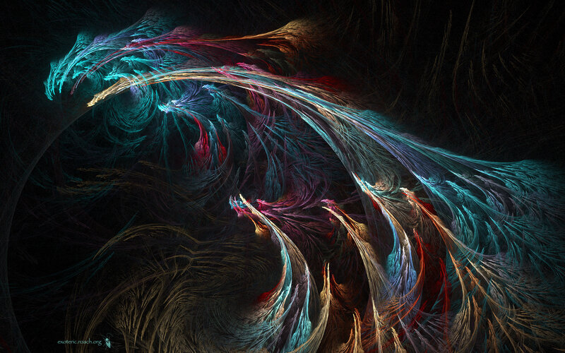 Abstract fractal dragon swirl
