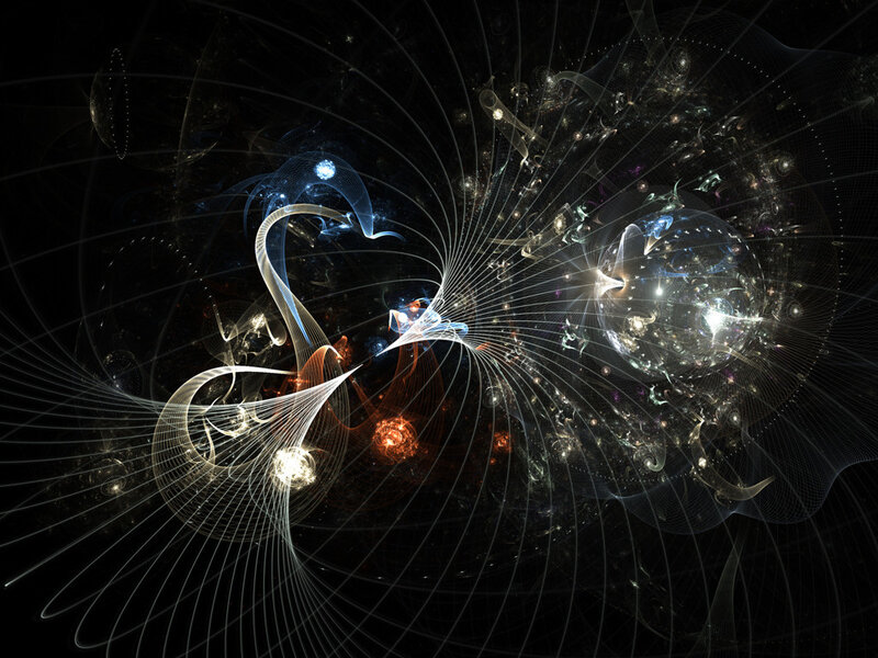 Abstract Fractal Energy Patterns — Black, Dramatic