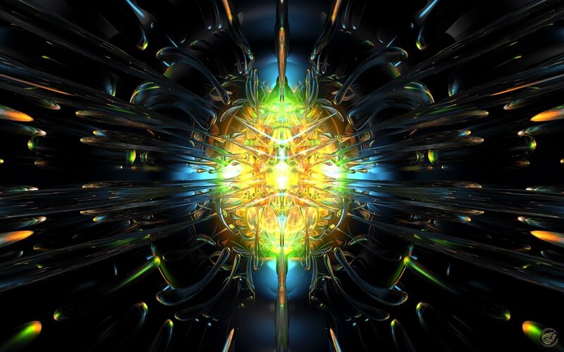 Abstract Fractal Explosion — Black, Dramatic, Digital Art, Light, Spikes
