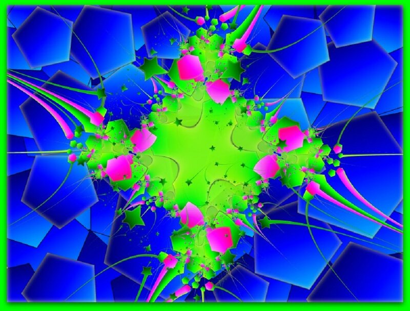 Abstract Fractal Explosion — Blue