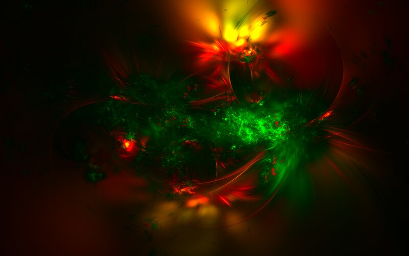 Abstract Fractal Explosion — Green, Energetic