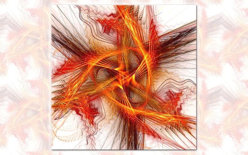 Abstract Fractal Explosion — Red, Energetic