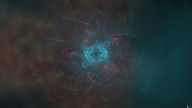 Abstract Fractal Explosion — Teal, Mystical