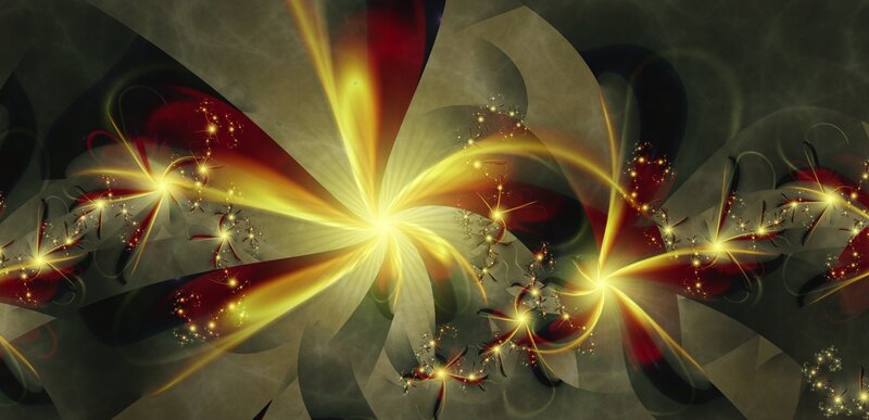Abstract Fractal Explosion — Yellow