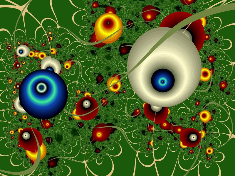 Abstract fractal eye patterns