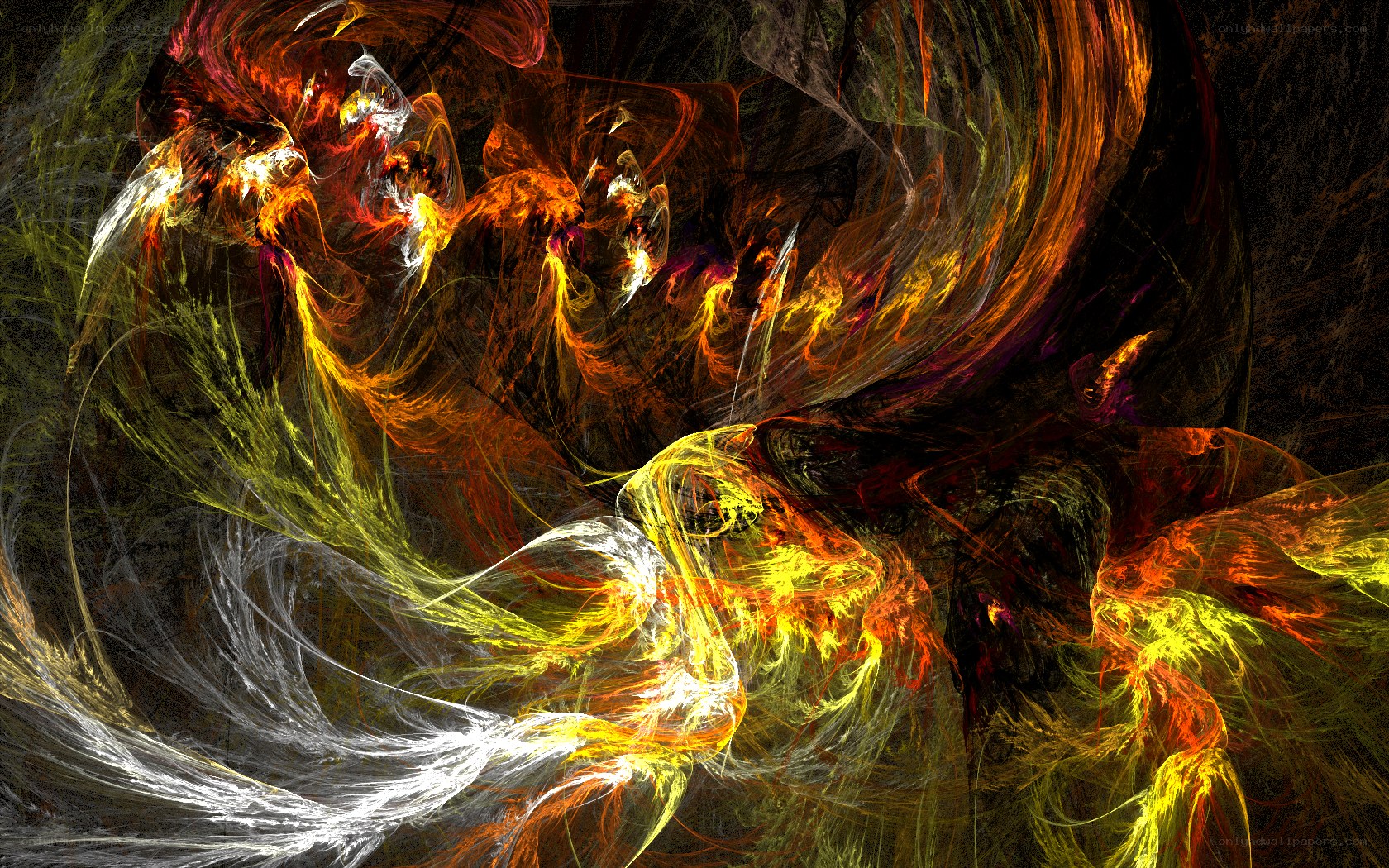 Abstract fractal fire swirl