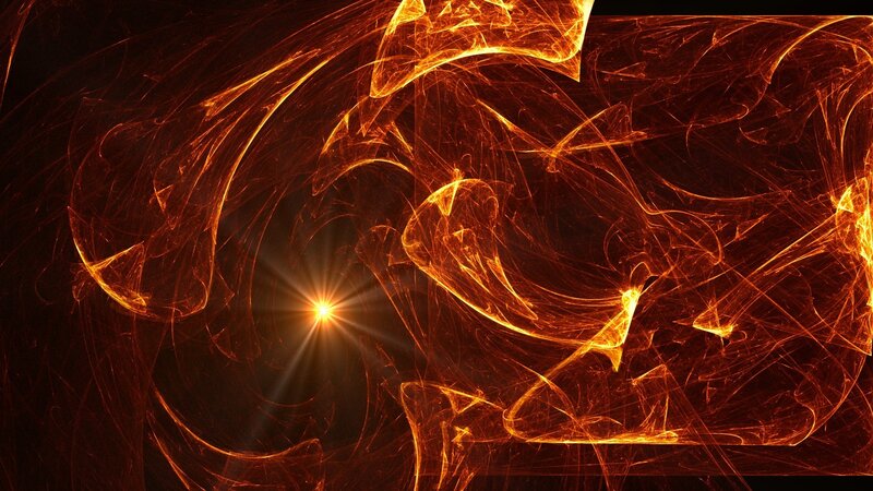 Abstract Fractal Flames — Orange, Dramatic, Digital Art, Fire
