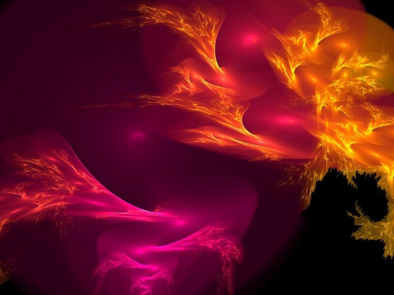 Abstract Fractal Flames — Red, Dramatic, Digital Art, Light