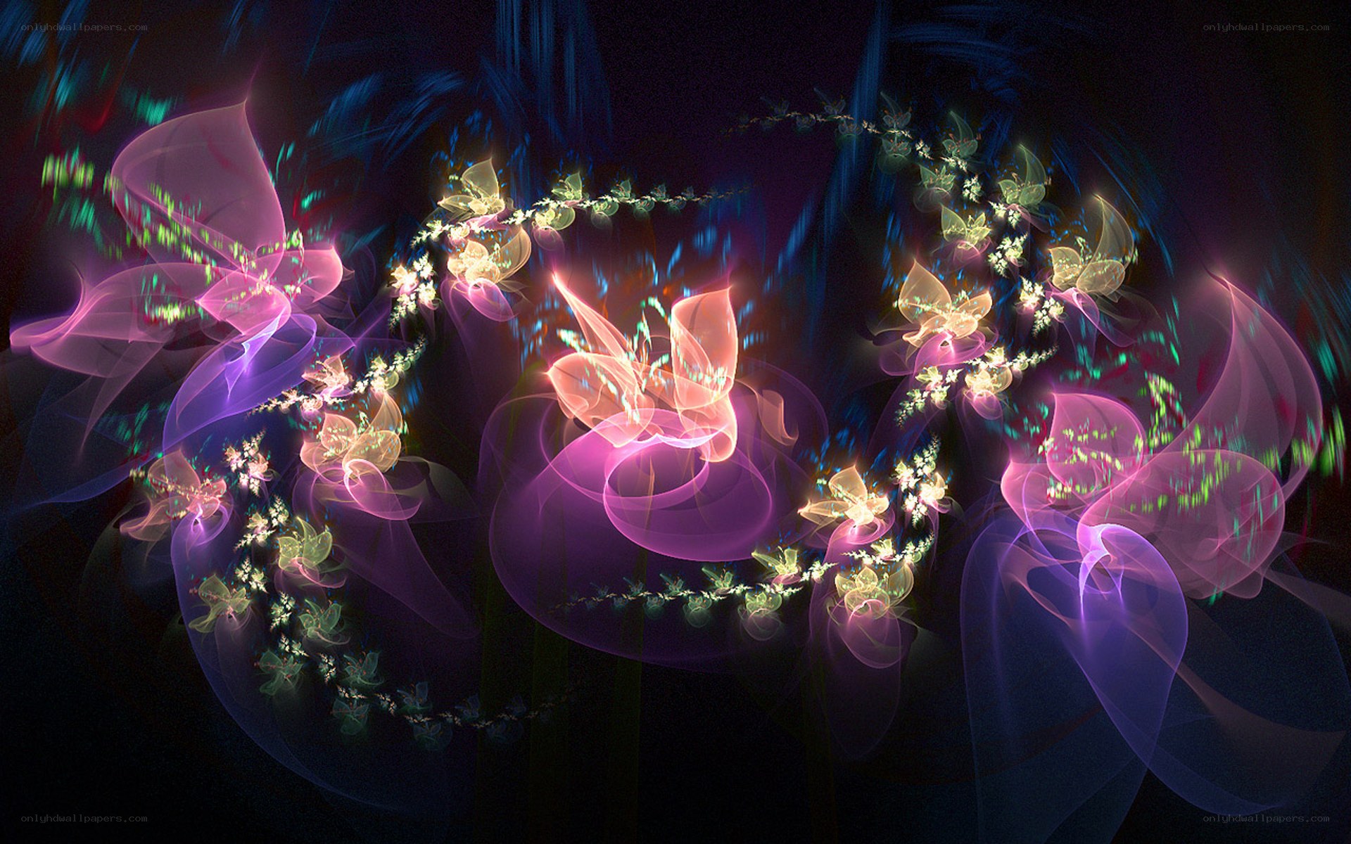 Abstract fractal floral patterns