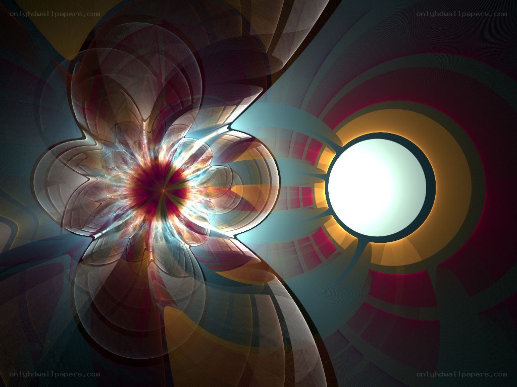 Abstract fractal flower and light