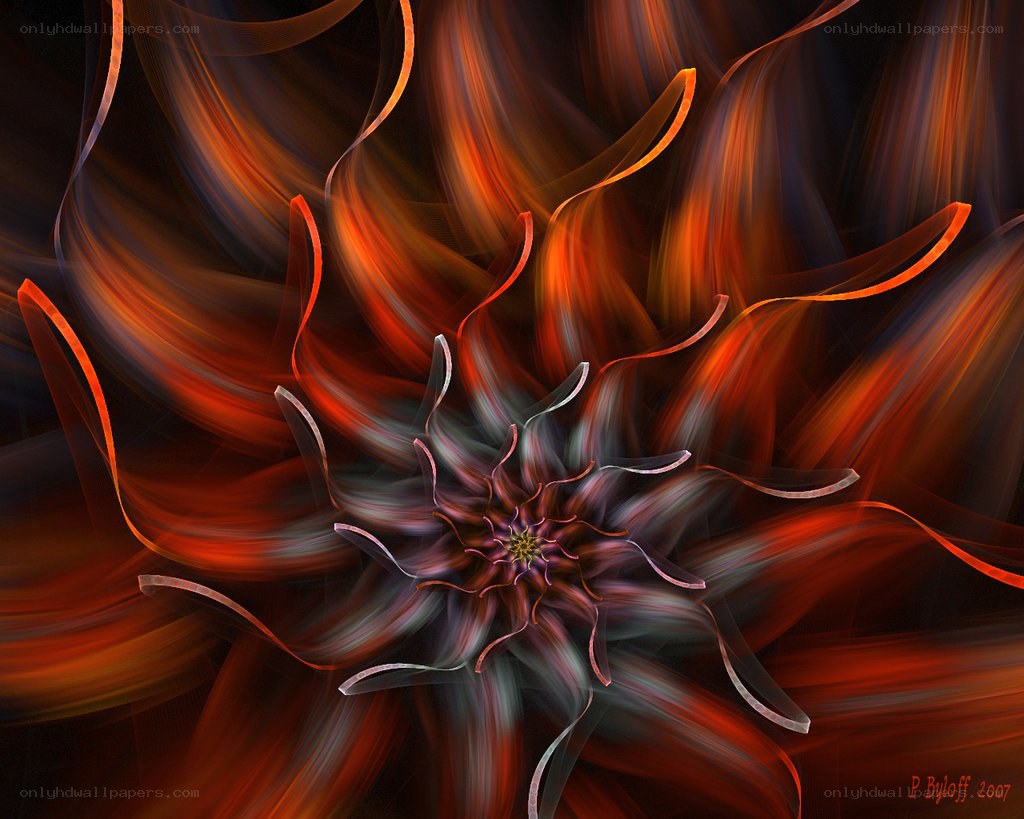 Abstract fractal flower art