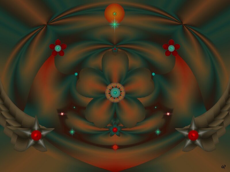 Abstract Fractal Flower — Brown