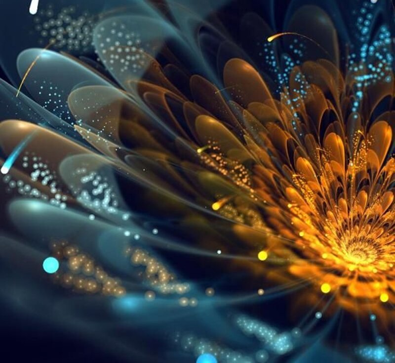Abstract Fractal Flower — Gold