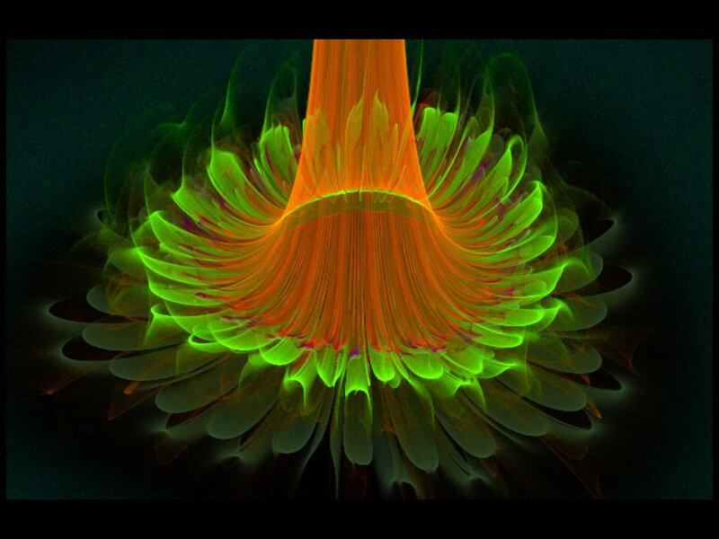 Abstract Fractal Flower — Green, Dramatic
