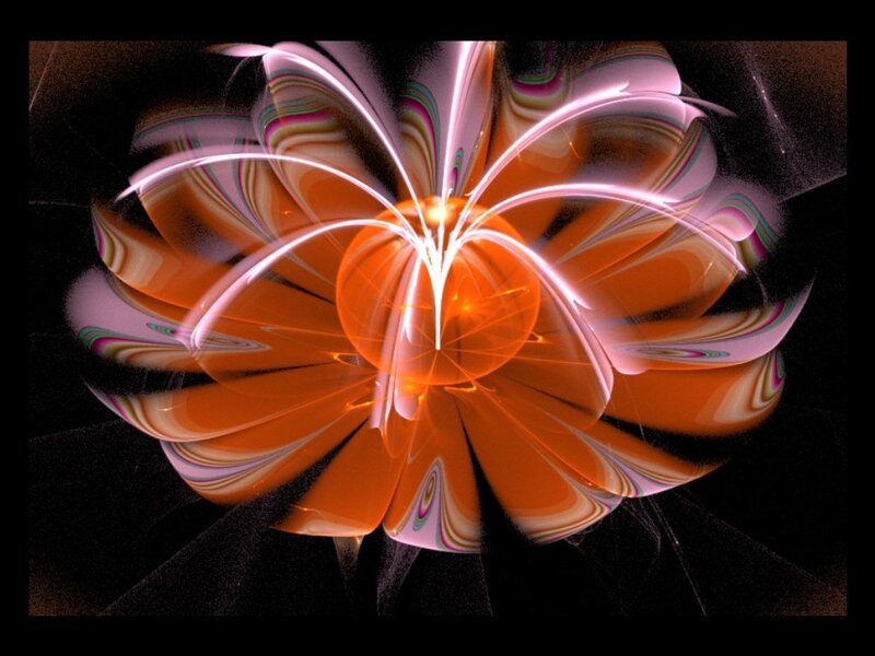 Abstract Fractal Flower — Orange