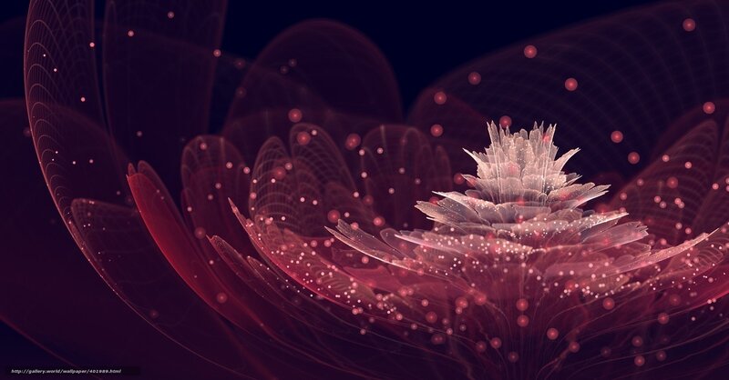 Abstract Fractal Flower — Purple, Ethereal