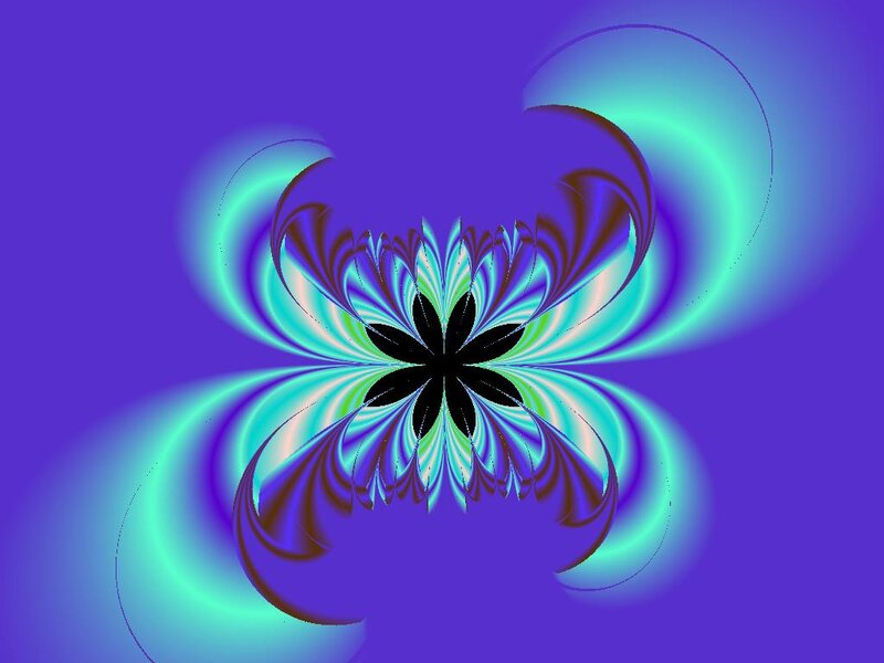Abstract Fractal Flower — Purple, Hypnotic, Digital Art
