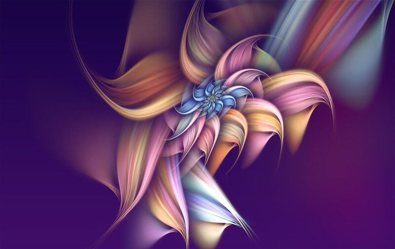 Abstract Fractal Flower — Purple