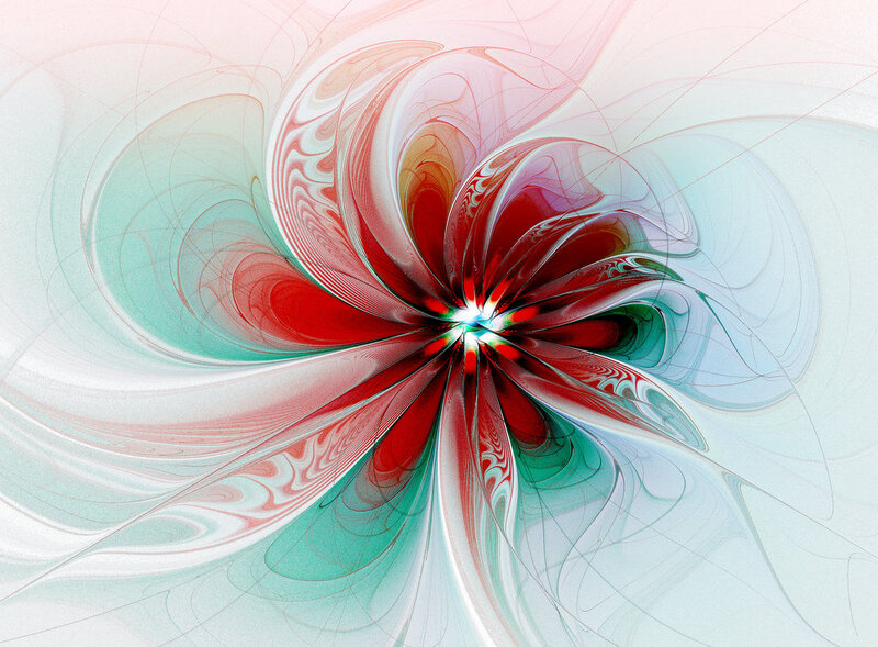 Abstract Fractal Flower — Red, Dynamic
