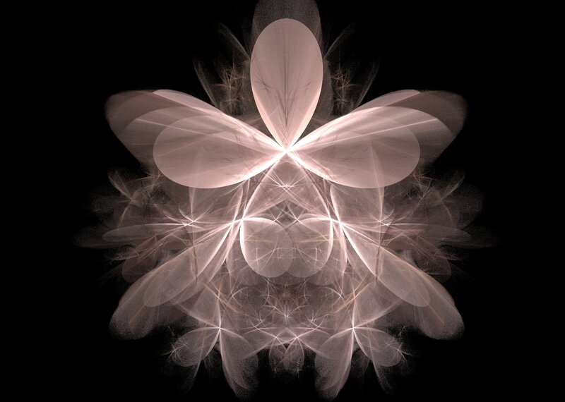 Abstract Fractal Flower — White