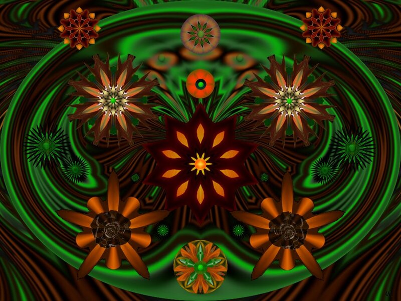 Abstract Fractal Flowers — Green